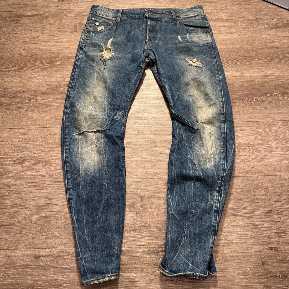 G Star Raw Jeans Mens 32 Blue Denim Arc 3D Slim Tapered Y2K Vintage 32x29 Cotton